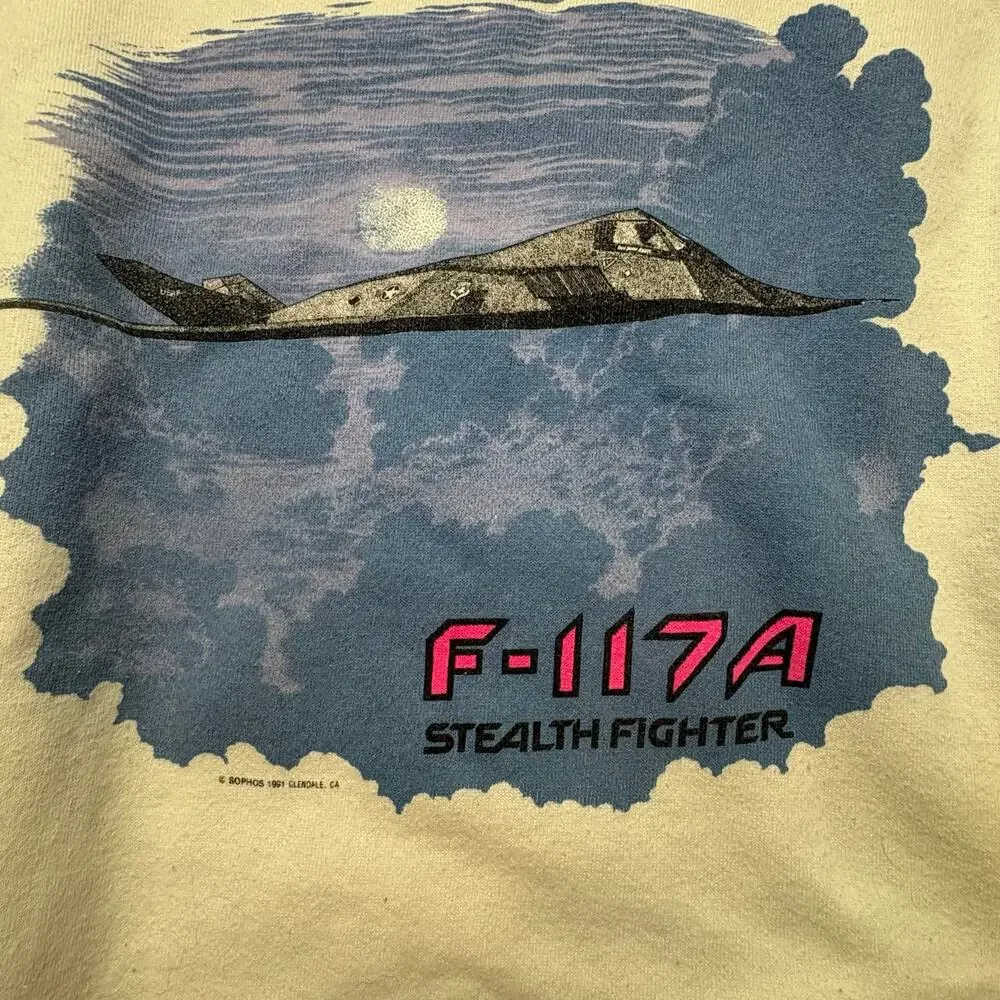Vintage 90’s 1991 F-117A Stealth Fighter Men’s Crewneck Sweatshirt XL Made in US